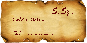 Soós Szidor névjegykártya